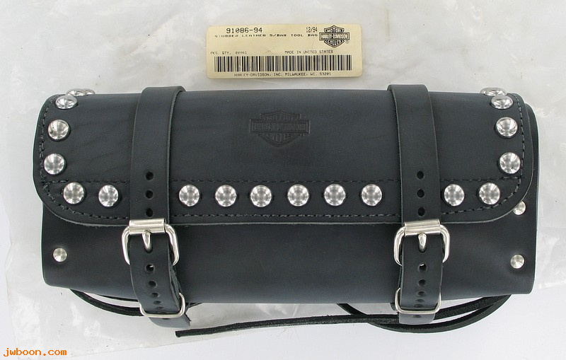   91086-94 (91086-94): Studded leather sissy bar tool bag - NOS