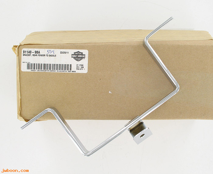   91140-98A (91140-98A): Bracket - rear fender to saddlebag support - NOS