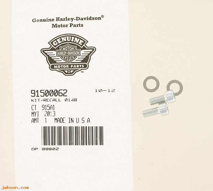   91500062 (91500062): Recall kit code 0148, V-rod license plate screws - NOS