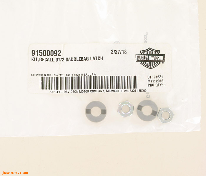   91500092 (91500092): Recall kit 0172, saddlebag latch - NOS