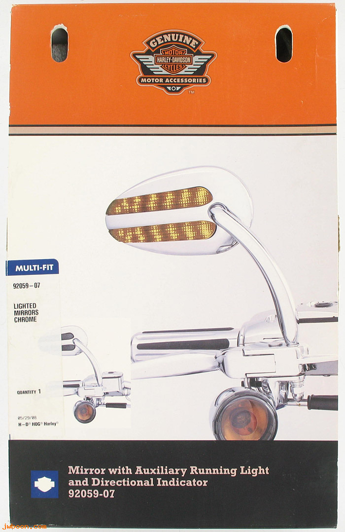   92059-07 (92059-07): Mirrors w.auxiliary lights and directional indicators (pair) -NOS