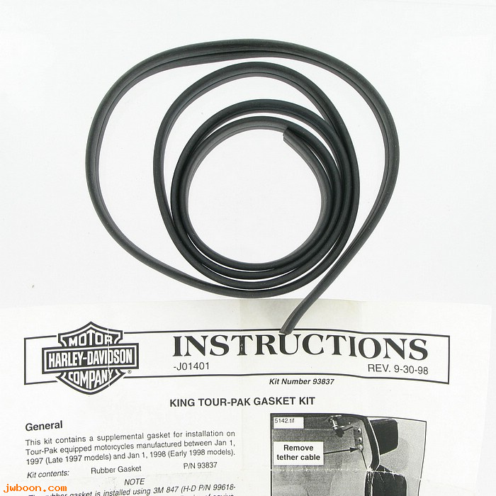   93837 (93837): Gasket - Tour-pak late'97-early'98 models - NOS