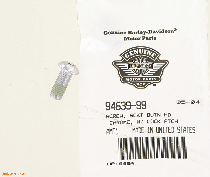   94639-99 (94639-99): Button head screw  5/16"-24 x 3/4", w.lockpatch - NOS