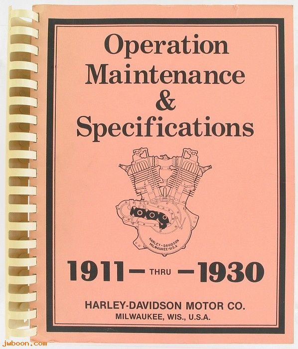   99405-93 (99405-93): 1911-1930 Operation, maintenance & specifications - NOS