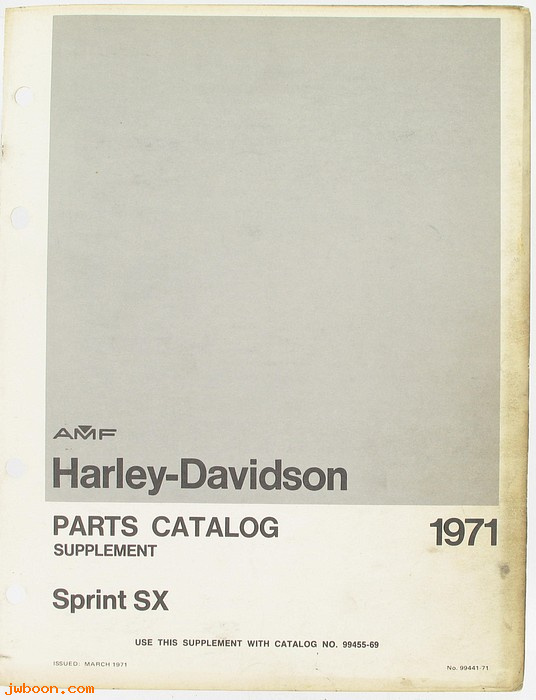   99441-71 (99441-71): Parts catalog supplement 1971 - NOS