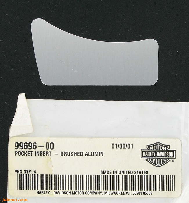   99696-00 (99696-00): Pocket insert - brushed aluminum - NOS