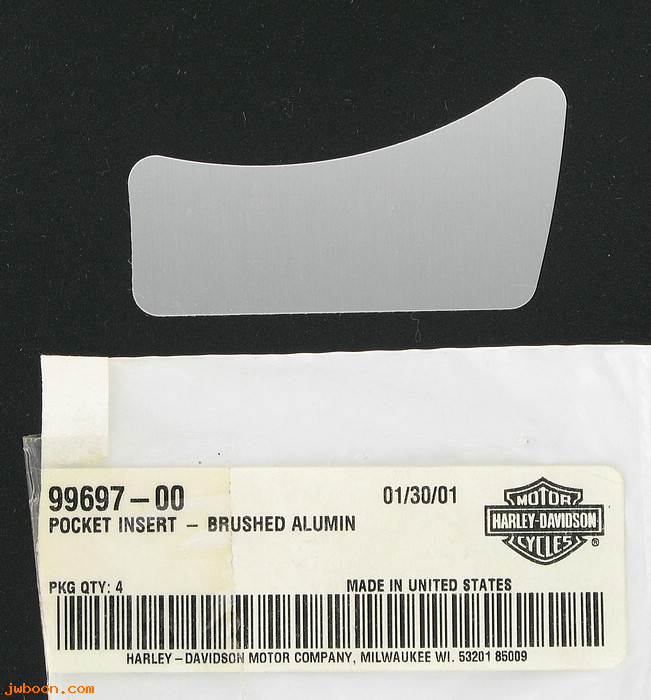   99697-00 (99697-00): Pocket insert - brushed aluminum - NOS