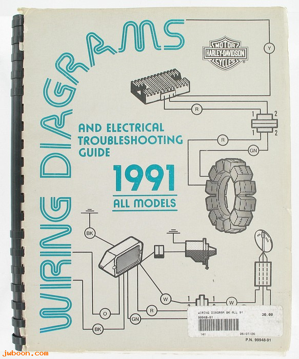   99948-91used (99948-91): Wiring diagram / electric trouble shooting book, 1991 models