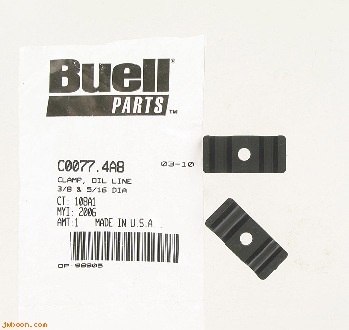   C0077.4A8 (C0077.4A8): Clamp, oil line 3/8" & 5/16" - NOS - Buell