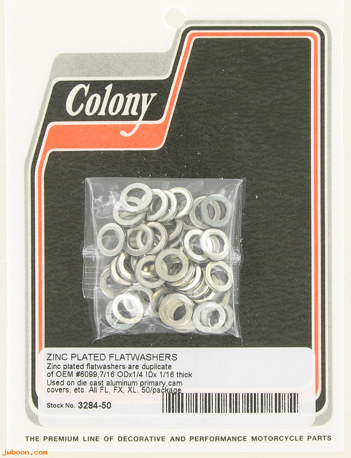 C 3284-50 (    6099): Flatwasher 1/4" x 7/16" x 1/16" - 50-pack, in stock, Colony