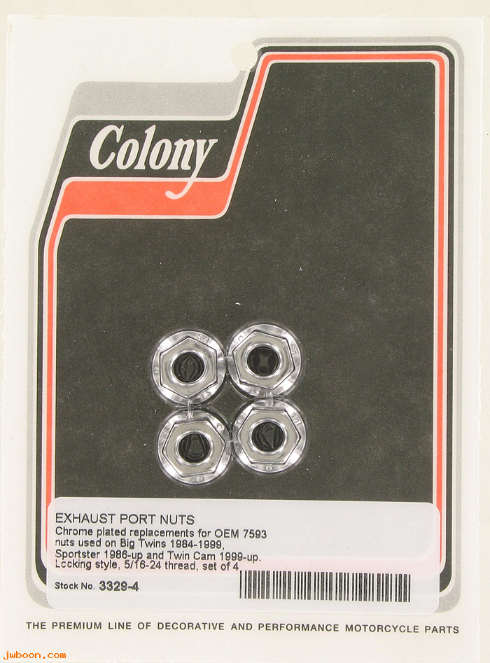 C 3329-4 (    7593): Exhaust port nuts, locking - Big Twins. XL's, in stock, Colony