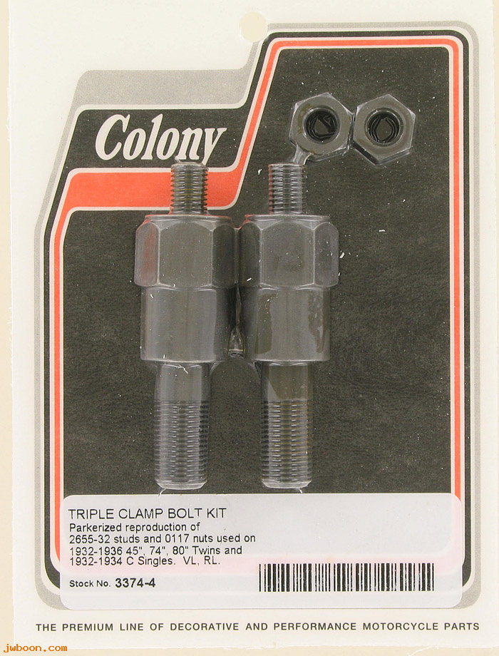 C 3374-4 ( 2655-32): Bolt kit, triple clamp - C '32-'34, RL, VL '32-'36, in stock