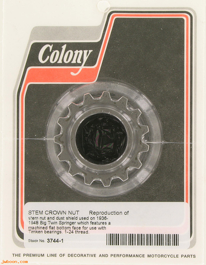 C 3744-1 (48327-36 / 2753-36): Fork stem nut for use with Timken bearings '36-'49 Big Twin