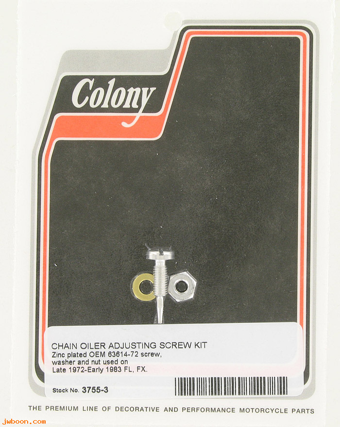 C 3755-3 (63614-72): Chain oiler adjusting screw kit - late'72-early'83 FL, FX