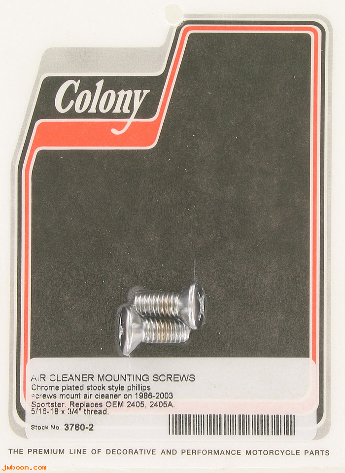 C 3760-2 (    2405 / 2405A): Phillips head air cleaner cover screws '86-'03 Sportster