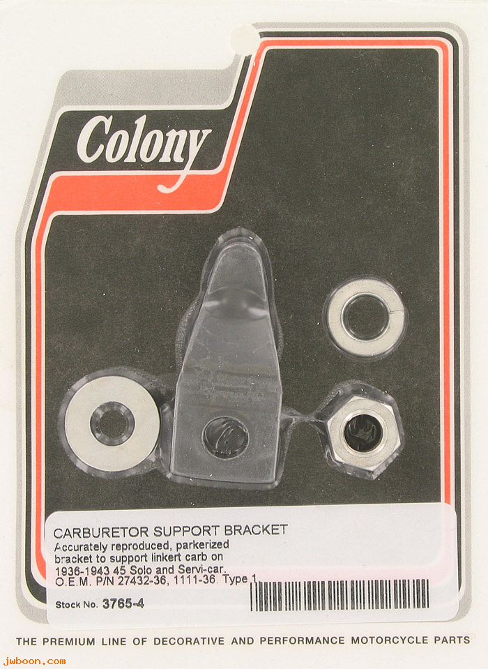 C 3765-4 (27432-36 / 1111-36): Carburetor support bracket - 45 Flathead 750cc '36-'43 type