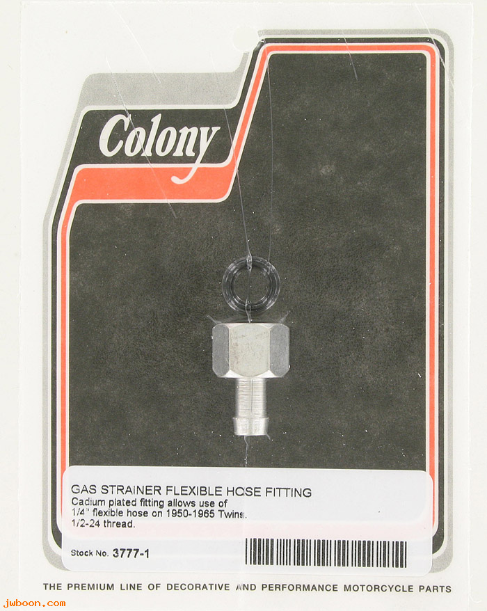 C 3777-1 ( 3612-50): Gas strainer flexible hose fitting - Big Twins, 750cc '50-'65