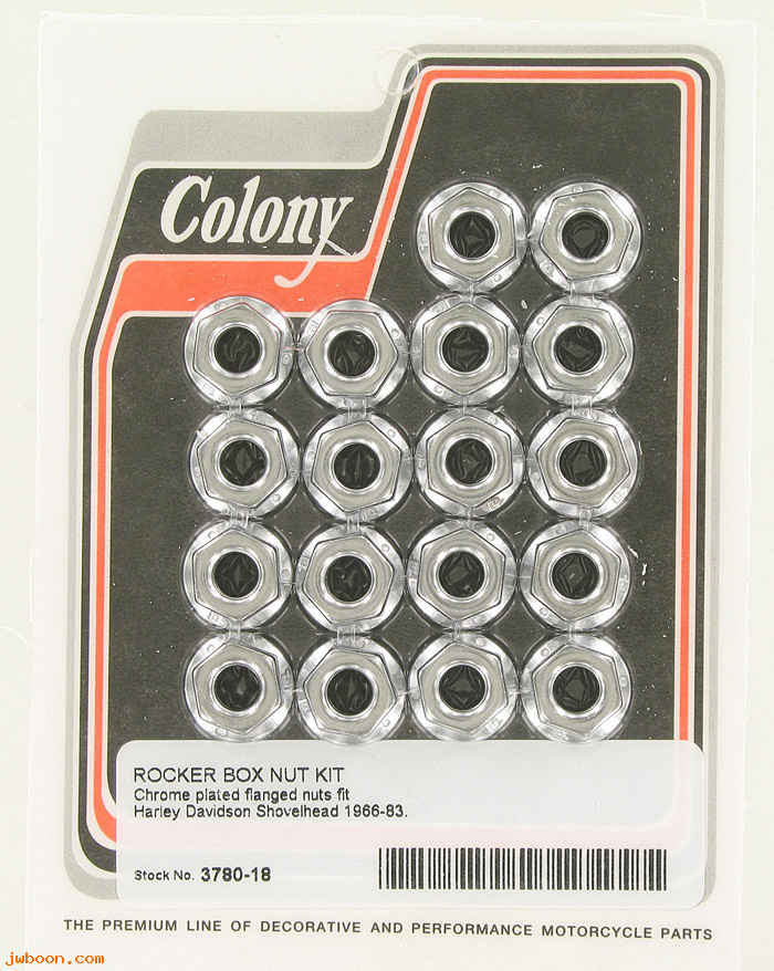 C 3780-18 (): Rocker box nut kit, flange nuts - Shovelhead '66-'83