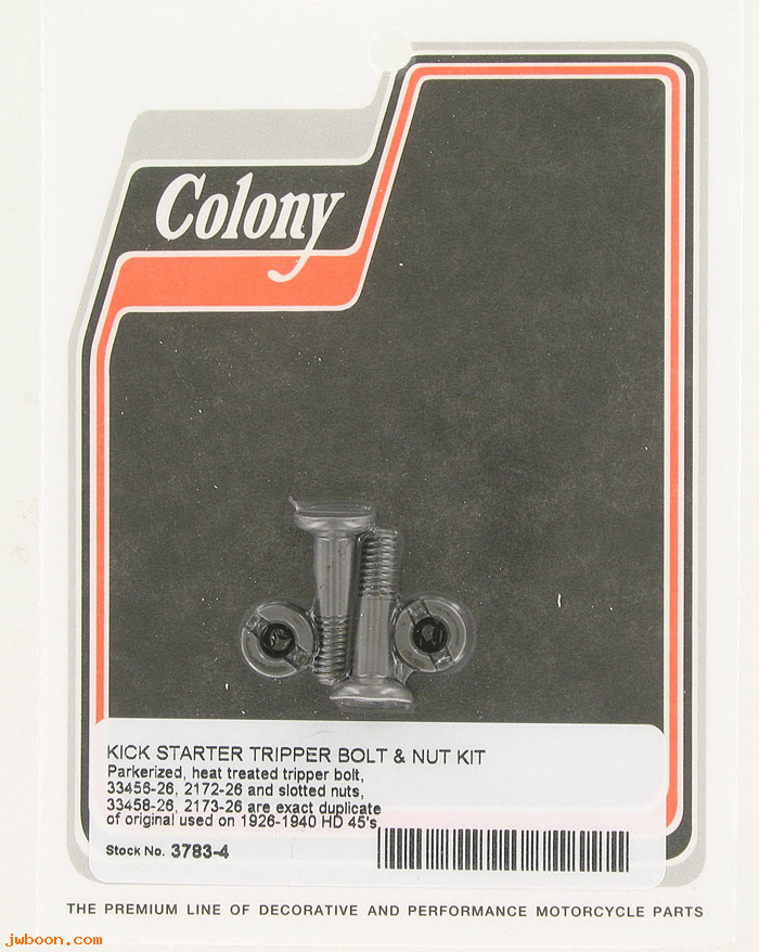 C 3783-4 (33456-26 / 33458-26): Tripper bolt and nut kit - 750cc '29-'40, Singles '26-'34