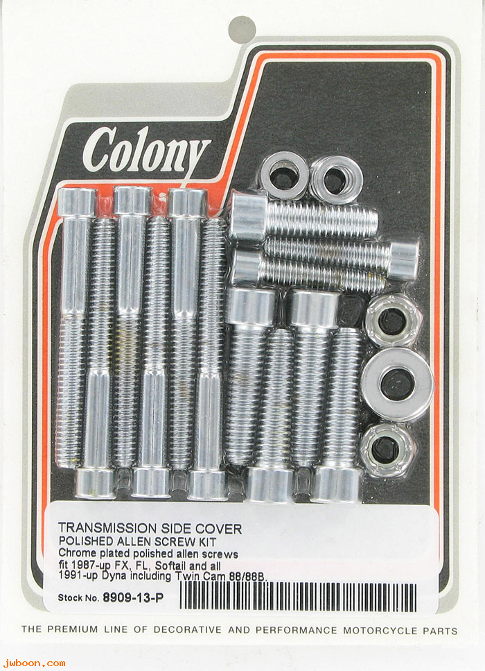 C 8909-13-P (): Transmission side cover screws,polish Allen-FX,FL,Softail '87-'06