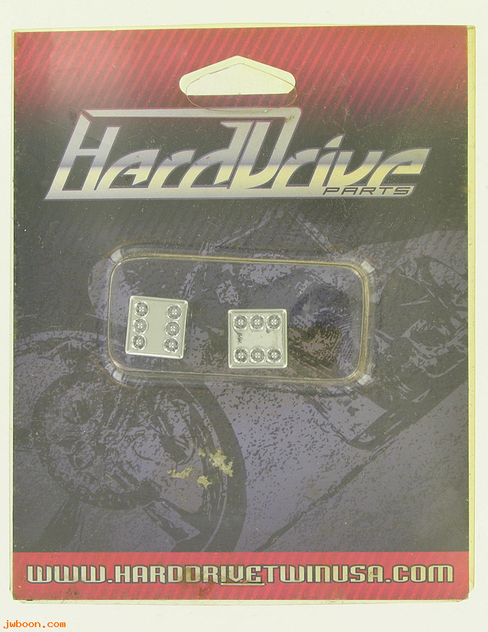 D 820-2500C (): HardDrive valve stem covers, chrome dice - pair