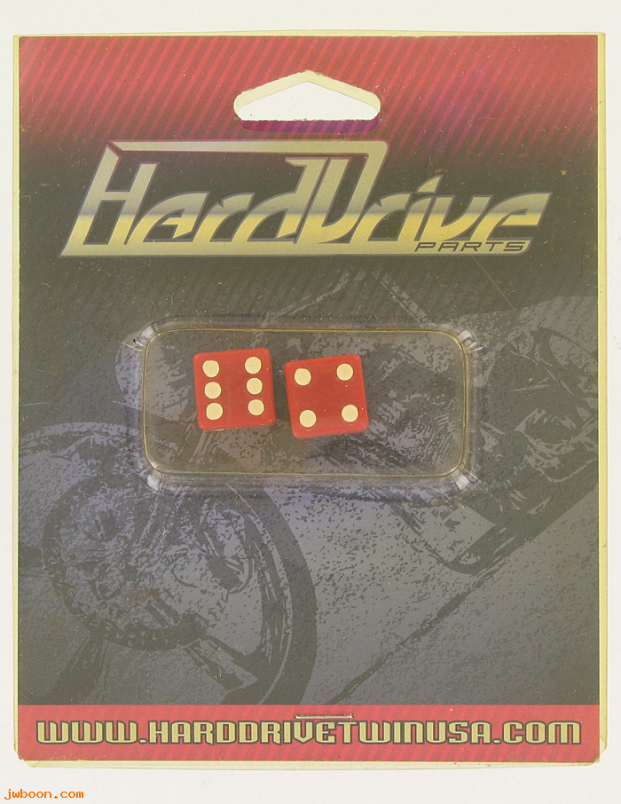 D 820-2500R (): HardDrive valve stem covers, red dice - pair