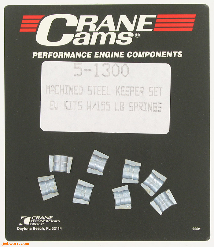 D CR5-1300 (): Crane Cams Machined steel valve keepers kit w/155LB springs