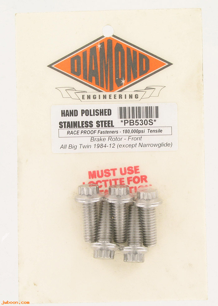 D DS-24010153 (PB530S): Drag Specialties Diamond engineering bolt kit, front brake rotor