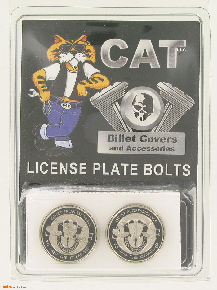 D LB-34 (LPB1056.08): CAT Special Forces Crest license plate bolts