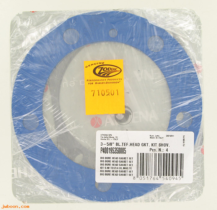 D Z710501 (): Zodiac Athena 3-5/8" Big Bore cylinder gaskets - Shovelhead