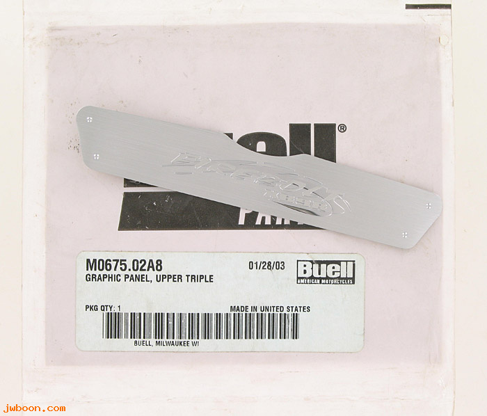   M0675.02A8 (M0675.02A8): Graphic panel - upper triple - NOS - Buell