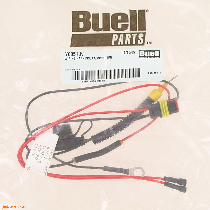   Y0051.K (71175-99Y): Wiring harness, fan - japan - NOS - Buell S3, X1 '00-'02