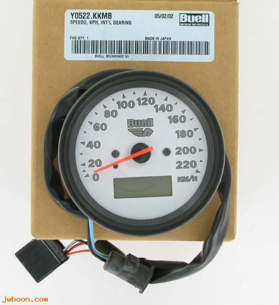   Y0522.KKMB (68944-99YA): Speedometer, kilometer, black bezel - NOS - Buell M2,S3,X1 99-02.