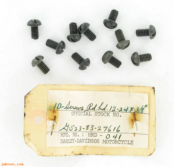        041 (    2723 / MO1179B): Screw, 12-24 x 3/8" round head - NOS - Big Twins. Singles, 750cc