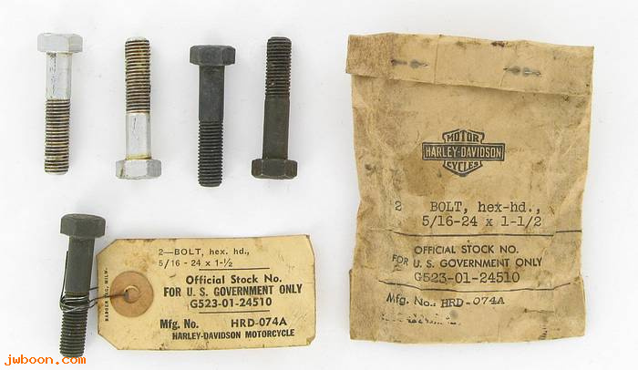        074A (    4036): Bolt, 5/16"-24 x 1-1/2" hex head "1035 CP" - NOS - G523-01-24510