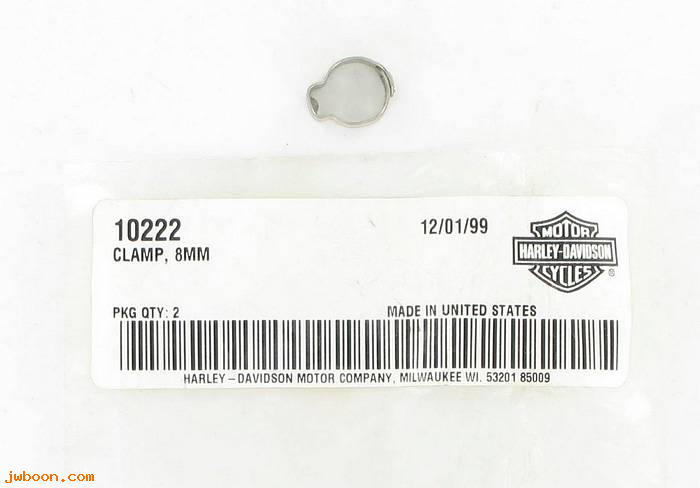      10222 (   10222): Hose clamp, 8mm - fuel tank - NOS