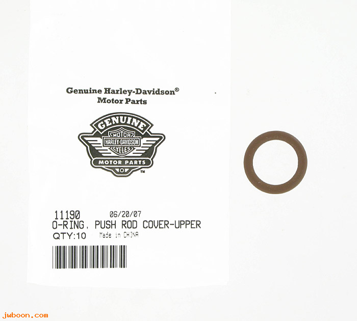      11190 (   11190): O-ring, push rod cover, upper - NOS - Buell 95-02. Sportster XL's