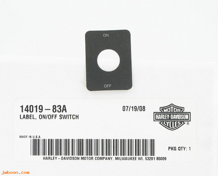   14019-83A (14019-83A): Label / decal,  on/off switch - NOS - FLHR, FLHT, FLHS, FXRP