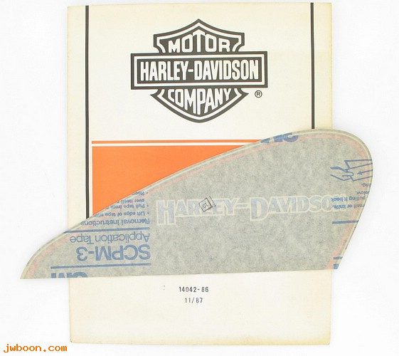   14042-86 (14042-86): Decal, fuel tank,right "Harley-Davidson"5 1/4 x13 3/4-NOS-XLH1100