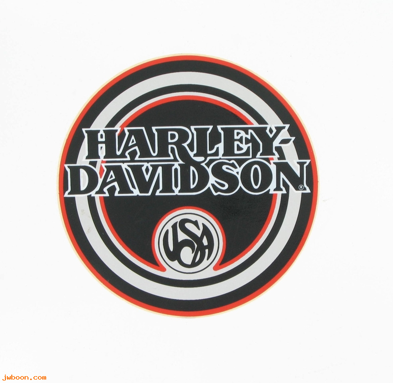  14214-89 (14214-89): Decal, fuel tank  "Harley-Davidson  USA"  round  4" - NOS - FLTC