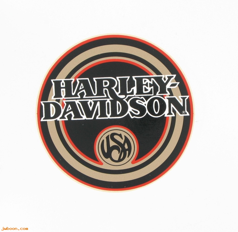   14214-90 (14214-90): Decal, fuel tank  "Harley-Davidson  USA"  round  4" - NOS - FLTC