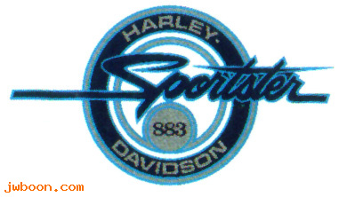   14232-90 (14232-90): Decal, fuel tank "Harley-Davidson Sportster  883" 3 1/4" x 6" NOS