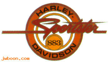   14233-90 (14233-90): Decal, fuel tank "Harley-Davidson Sportster  883" 3 1/4" x 6" NOS