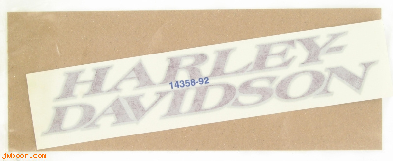   14358-92 (14358-92): Decal, fuel tank - right  "Harley-Davidson" - NOS - FXSTC, FXSTS