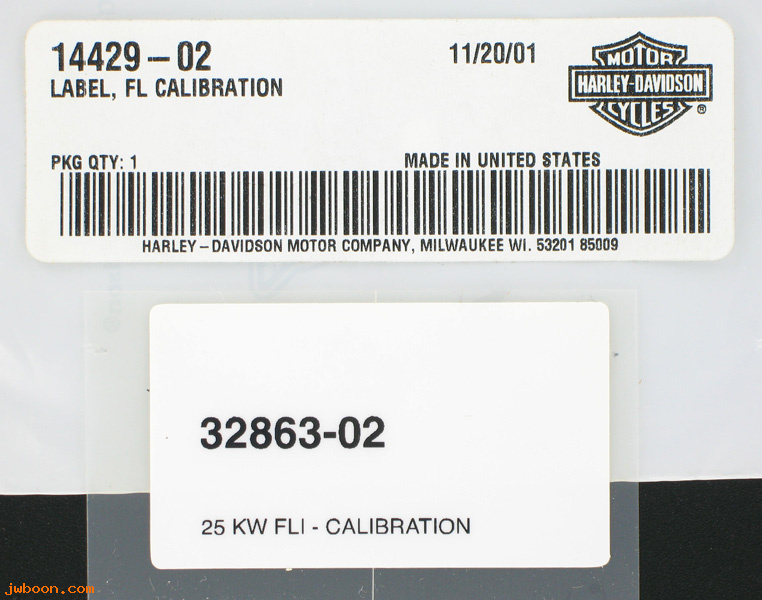   14429-02 (14429-02): Label / decal - calibration 32863-02 25 KW - NOS - FL
