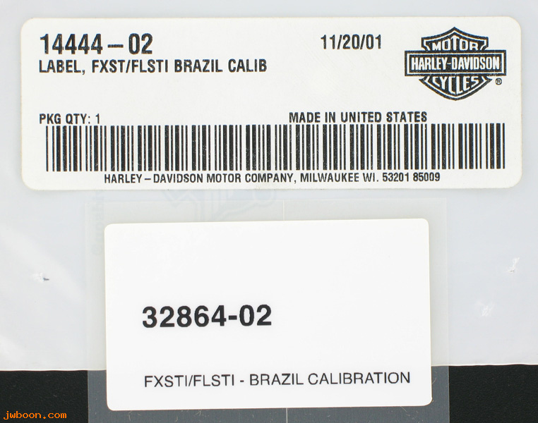   14444-02 (14444-02): Label / decal, calibration 32864-02 Brazil - NOS - FXSTI, FLSTI