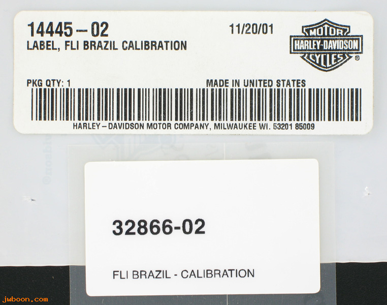   14445-02 (14445-02): Label / decal, calibration 32866-02 Brazil - NOS - FL