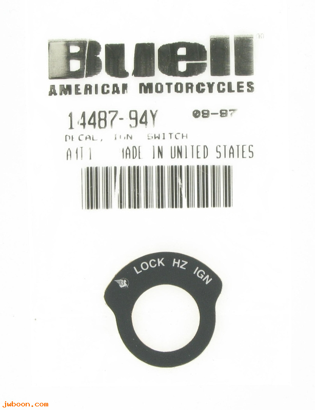   14487-94Y (14487-94Y): Decal, ignition switch - NOS - Buell S2