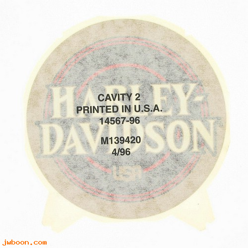   14567-96 (14567-96): Decal, fuel tank  "Harley-Davidson usa"  round - NOS - FLHTCU