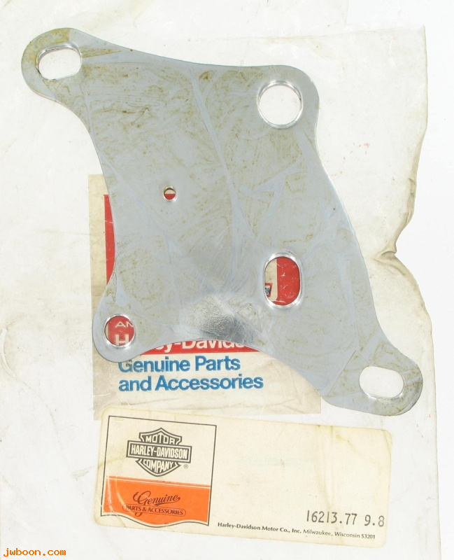   16213-77 (16213-77): Plate, engine front mounting, lower left - NOS-KH,XL 54-76; 77-81